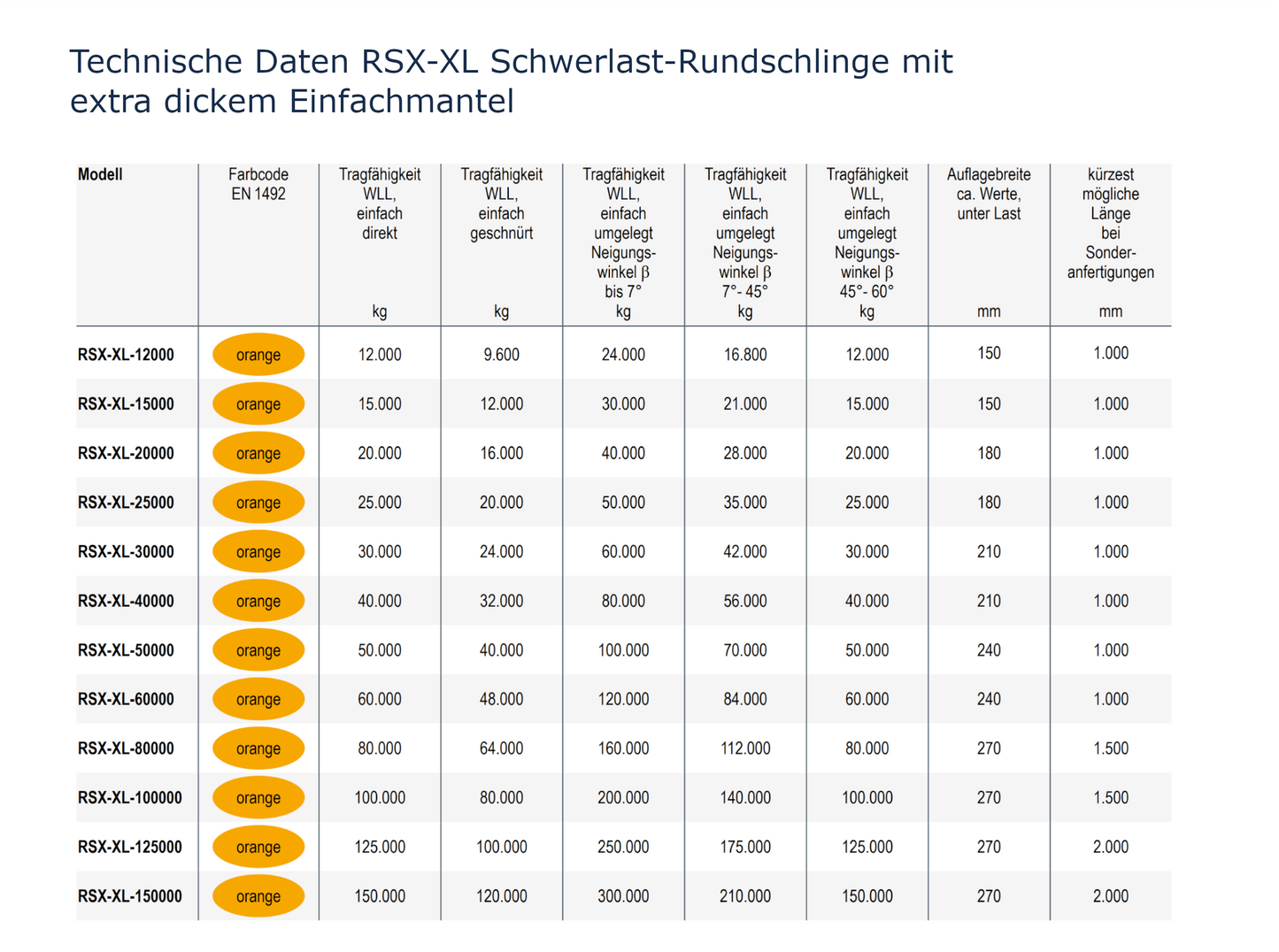 RSX-XL Schwerlast-Rundschlinge mit extra dickem Einfachmantel