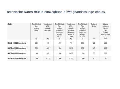 HSE-E Einwegband Einwegbandschlinge endlos, einlagig