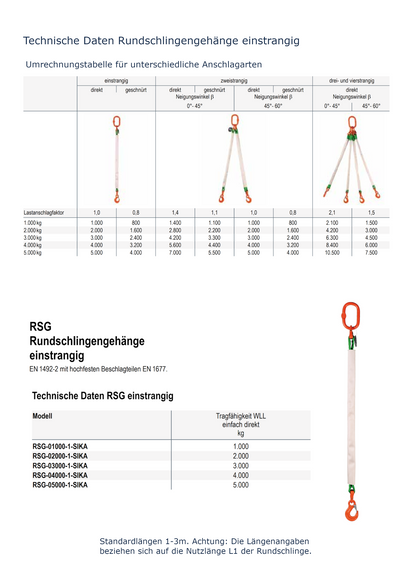 Rundschlingengehänge einstrangig