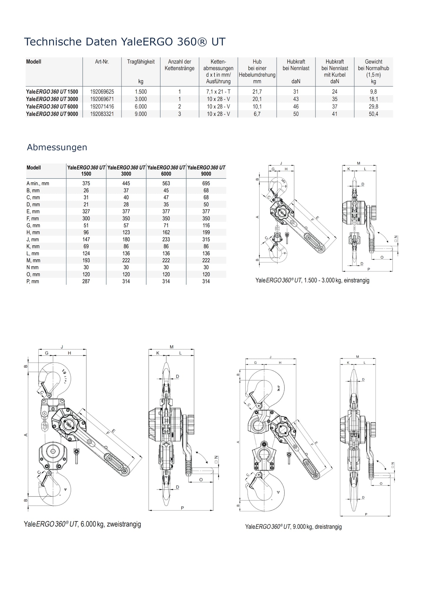Yale Ergo 360 UT Handhebelzug